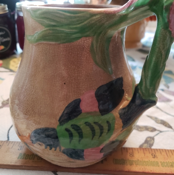 Japanese Majolica pitcher and cups